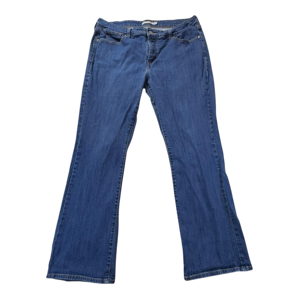 Levis 415 Relaxed Bootcut Jeans Womens Sz 18W Blue Medium Wash Stretch Denim